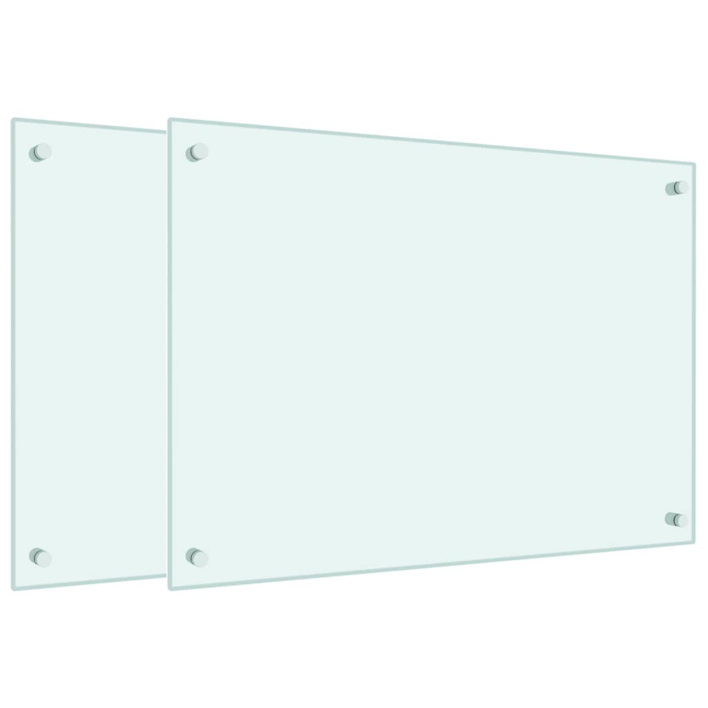 Kitchen Backsplashes 2 pcs White 70x50 cm Tempered Glass